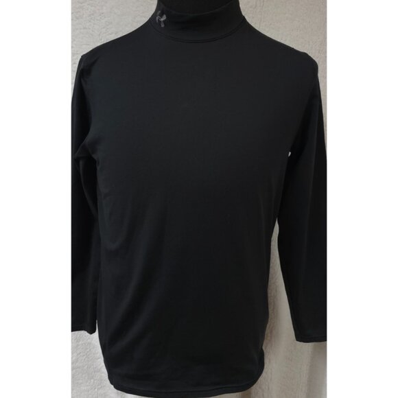 Under Armour Cold Gear Mens Medium Black Long Sleeve Mock Neck Compression Shirt - Picture 1 of 13